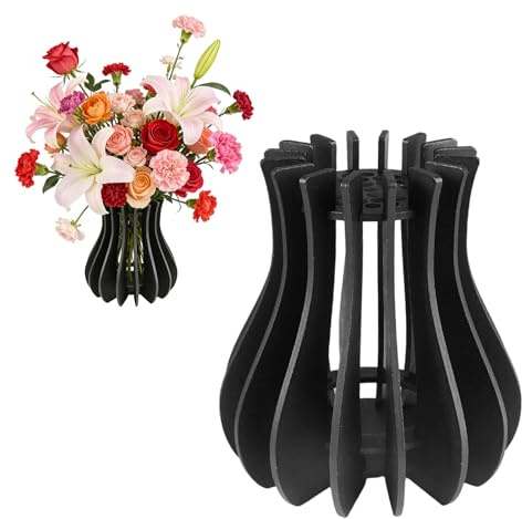 Jarrón para Flores de Lego 20 x 12cm, für Rosen Kirschblüten, Schwarz