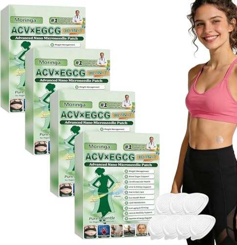 Cerotto Dimagrante con Microaghi, Cerotti Dimagranti Moringa10 in 1, Ingredienti Naturali, Bruciano Rapidamente i Grassi, Stimolano il Metabolismo, per Uomini E Donne (4 Scatole)