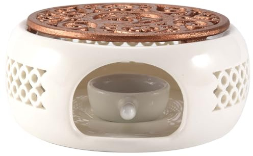 XIAOJUN Ceramic Teapot Warmer Holder Base Tea Warmer Insulation Base Tea Coffee Water Warmer Candle Heating Base Holder Teaware