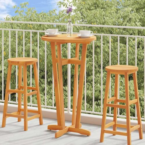 Pindolar Garten-Bartisch Massivholz Akazie 60x105 cm wetterfest stabil pflegeleicht für Balkon Terrasse Outdoor vielseitiger Esstisch Beistelltisch Loungetisch