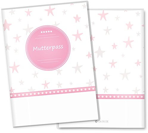 OLGS Mutterpass Hülle Stern Rosa - Hochwertige Kunststoff Schutzhülle