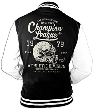 Herr collegejacka Champion Super Bowl American Football Old School, svart, 3XL