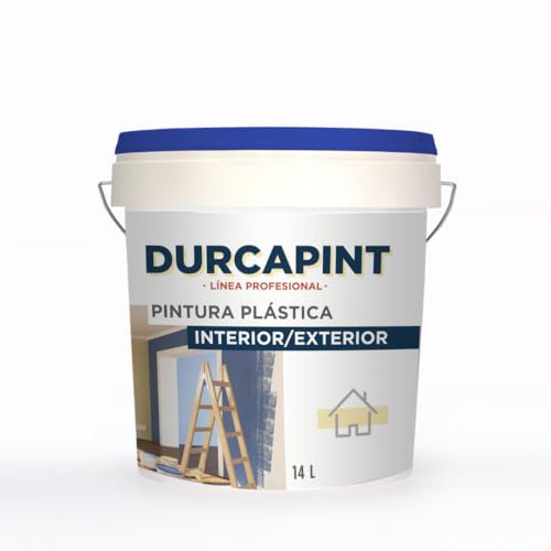 DURCAPINT Revestimiento Sierra Nevada: Pintura Revestimiento liso color blanco económica, para protección y decoración de fachadas, impermeable y transpirable. (21,5Kg))