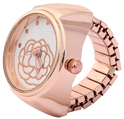 Redxiao Montre Bague Femme, Montre à la Mode pour Dame, Montre à Anneau à Quartz Simple, Anniversaires Saint-Valentin pour la Plupart des Femmes Belles Filles