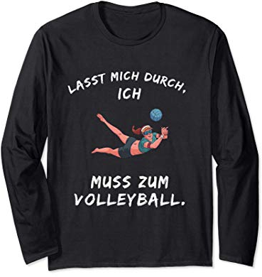 Volleyball Spruch Lustig Beachvolleyball Aufschlag Trikot Langarmshirt