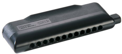 Hohner Mundharmonika CX-12 Chromatische Mundharmonika, Tonart A, schwarz (7545-A)