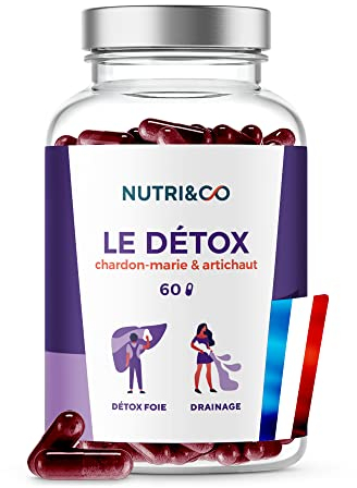 NUTRI & CO Chardon-Marie BIO - Detox Foie Puissant et Rapide - 80% Silymarine Natives - Drainage et Élimination de Toxines - 60 gélules Vegan - Fabriqué en France