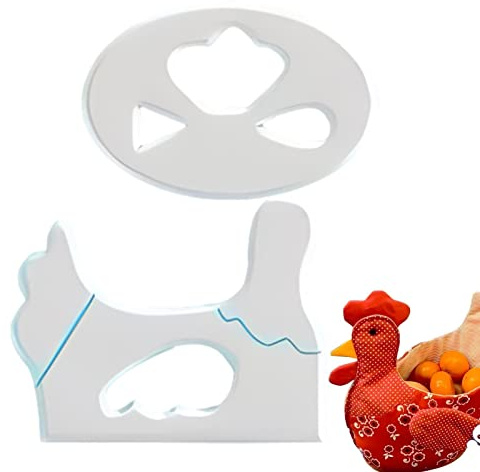 A/R Korb-Vorlage - Niedliche Ostern-Huhn-Korb-Schablone - Acryl-Vorlagen zum Quilten zum Nähen von Mustervorlagen Home Sewing Art Craft für Ostern