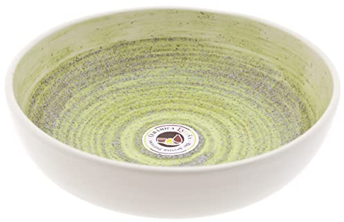 CERÁMICA ESPAÑA | Ensaladera cerámica | Ensaladeras originales | Ensaladeras decoración Arena Verde Agua - Modelo M04 | Decoración 100% hecho a mano | 22x22x6 cm