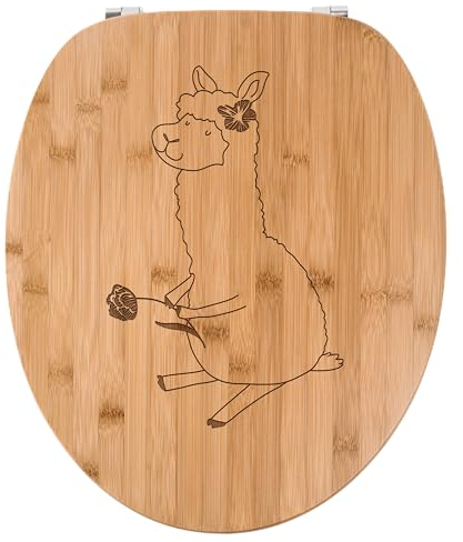 Mr. & Mrs. Panda WC Sitz Alpaka Blume - Geschenk, Lama, Klobrille, Lamas, Alpaka Dekor, Alpaka Spruch, WC-Sitz, Toilettendeckel, Alpaka Dekoration,