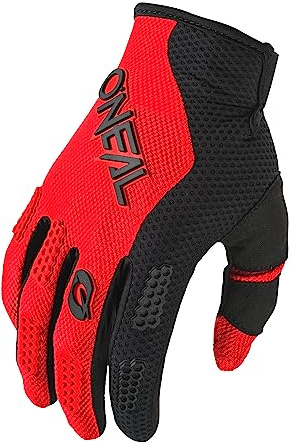 O'NEAL | Fahrrad- & Motocross-Handschuhe | MX MTB FR Downhill | Passform, Luftdurchlässiges Material | Element Glove RACEWEAR V.24 | Erwachsene | Schwarz Rot | Größe M