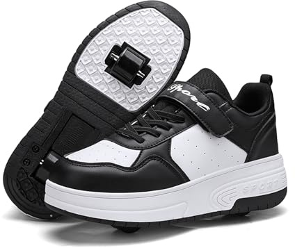 Schuhe mit Rollen für mädchen Jungen Einzelrad/Doppelrad Verstellbare Rollschuhe Schuhe Einziehbar Turnschuhe mit Rollen für Kinder Roller Skate Shoes für Outdoor-Sportarten