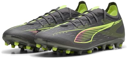 Puma Ultra 5 Match MG, Unisex Fussballschuh, Matte Aged Silver-Yellow ALERT-Puma Aged Silver,
