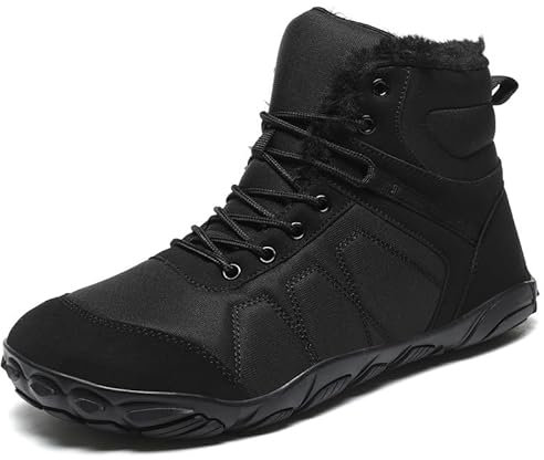 MIFAWA Barfußschuhe Winterstiefel Herren Damen Schneestiefel Herren Damen Winterstiefel Warm Gefüttert Barfußstiefel für Wasserdicht Outdoor Anti-Rutsch Bequem Leicht Schwarz1 40EU