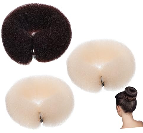 SOESFOUFU 3pcs Nylon Hair Curler Hair Bun Maker for Women Girls Diy Styling Ponytail Holder Curl Rollers Random Color