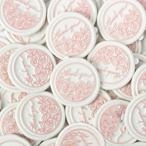 JAGERGREEN Wachssiegel selbstklebend Rose, 24 Stück, Siegelaufkleber | Elegante Wachssiegel für Einladungen, Hochzeit, Briefumschläge, Geschenkverpackungen und besondere Anlässe.
