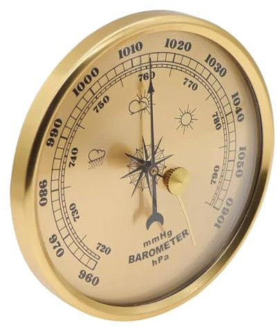 LZQHQYVF Barómetro, barómetro al aire libre, barómetros para la pared del hogar, estación meteorológica analógica de 3.54 pulgadas, barómetro meteorológico para el hogar, estilo antiguo, barómetro