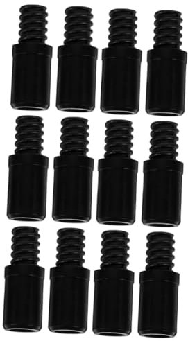 12 Stk Wischkopf kunststoffgriff zwirn Bürstengriffadapter metallstange gewinde adapter Stielspitzen für Besenstiele Besenstiel drücken Fadenspitze aus Kunststoff Plastik Black KOMBIUDA