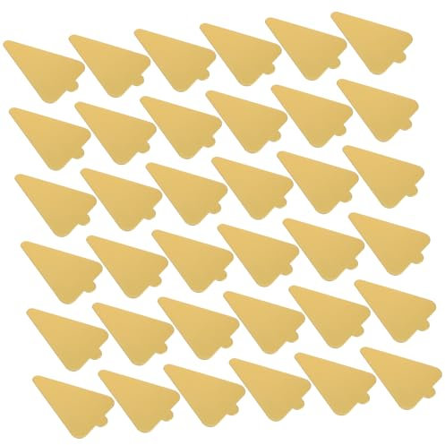 CANIGHT 50stücke Goldene Mousse Tortenplatte Aus Karton Elegante Dreieckige Dessertunterlagen Für Hochzeiten Und Partys Lebensmittelsicherer Cake Board Für Kuchen Und