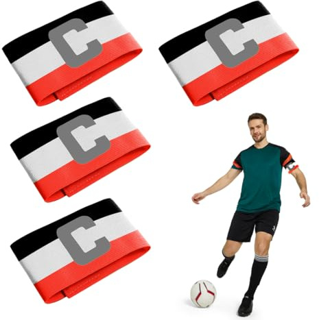 SGERUFZ 4 Stück Verstellbare Kapitänsbinde Kinder Fussball, Kapitänsbinde Kinder, Kapitänsbinde Fussball, Spielführerbinde, Elastic Kapitänsbinde Fussball, für Kinder Erwachsene Junior