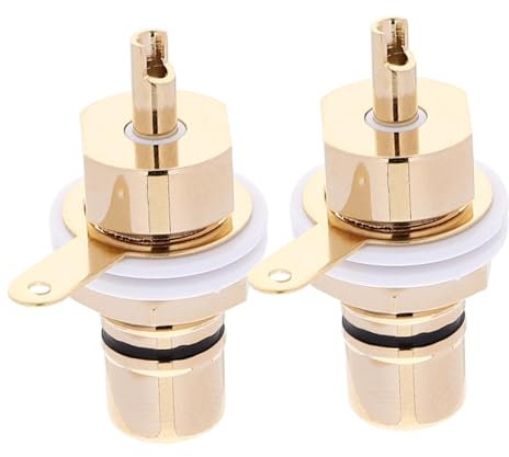 DOITOOL 2 Piezas Montaje en Panel Jack Conector Hembra para Amplificador Adaptador de Soldadura USB Cable Conectores Conector Hembra Terminal de Audio Enchufe Cobre