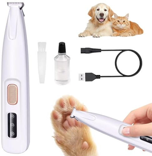 Paw Trim Pro Pfotentrimmer, Pfotentrimmer FüR Hunde, Haustierhaarschneider Mit Led-Licht, Pfoten-trimmer FüR Hunde Extra Leise, PfotentrimmerFüR Reparatur Hund, Katze, FüßE, Ohren, Gesicht, KöRper