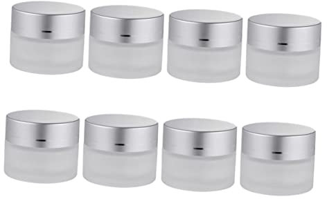 Ipetboom 8pièces Pots Ronds Vides Verre Pour Crème Rechargeables Lot De Petits Pots Cosmétiques Avec Couvercles Et Joints Intérieurs Conteneurs Hermétiques Pour Échantillons De Crème
