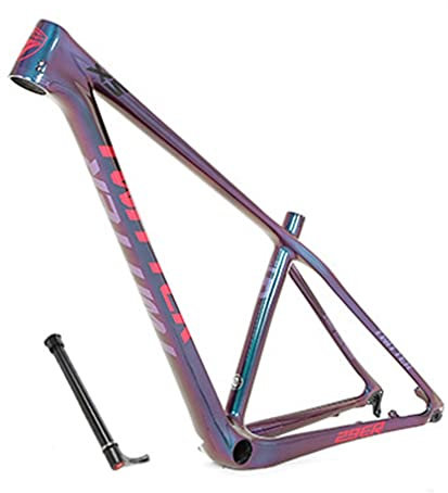 HSIRYAOHD Karbonfaser-Fahrradrahmen, 27,5er 29er, Hardtail, Mountainbike-Rahmen, 38,1 cm, 12 x 142 mm, Steckachse, Scheibenbremsrahmen, XC-Innenführung (73,2 x 43,2 cm)