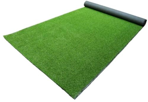 Kunstrasen Outdoor Rollrasen Rasenteppich Balkon - Wetterfest & UV-beständig - Kunstrasen Matte für Garten, Terrasse, Balkon, Rasenfläche（Grün） (100 * 200cm)