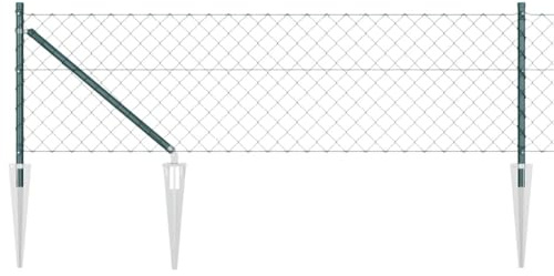 vidaXL Chain Link Fence with 7 Spike Posts 0.6 x 10 m Galvanised Steel