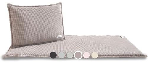 SAUNASOFA Ensemble Short - Coussin de sauna 2 places avec coussin et sangle de transport - Tapis de sauna pour cabine infrarouge et sauna classique - Lavable, respirant et fabriqué à la main en Europe