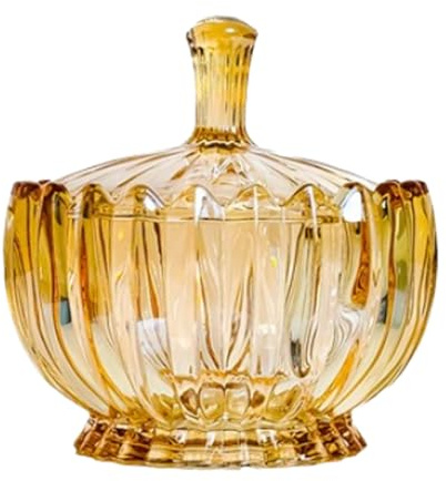 Grand sucrier en verre avec couvercle – Sucrier en cristal pour étagère à épices, parfait pour le café et le thé