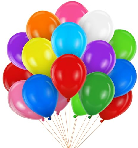 Alaoo Ballons Anniversaire, 100 Pièces Ballons Anniversaire Multicolores, Ballon Mariage, Gonflables Multicolores, Ballons de Baudruche, Helium pour Ballon pour Carnaval Fête Anniversaire Mariage