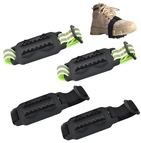 ASOFTY 2 Paar Anti Rutsch Schuhspikes, Spikes für Schuhe mit 14 Zähne, Schuhkrallen für Schnee und Eisfläche, Steigeisen Spikes für Wintersport Outdoor, Eiswandern, Klettern