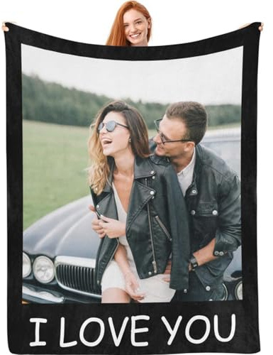 personalisierte Decke mit Foto – personalisierte Geschenke, Decke mit Foto und Text, kuscheldecke mit eigenem Foto, Geschenke für Freundin, Freund, Frauen, Männer, Mama, Papa, Valentinstag