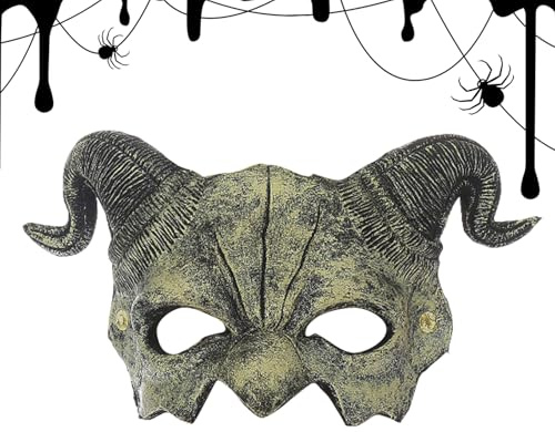 usefulbeauty Gruselige Halloween-Maske – Gruselige Halbmaske für Cosplay-Kostüm | Festliches Accessoire für Karneval, Modenschau und Festival