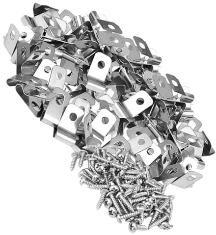 Gadpiparty 100 Ensembles Clips de Fixation pour Grillage Rigide Aluminium avec Vis Accessoires de Clôture Élevage Robustes et Durables Montage Facile sur Poteaux Résistants Corrosion