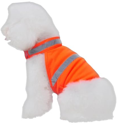 DIYEAH Reflektierende Hunde Sicherheitsweste Verstellbar Atmungsaktiv Fluoreszierend Orange für Outdoor spaziergänge Jogging Wandern Sichtbare Hundeweste für Kleine und Große Hunde