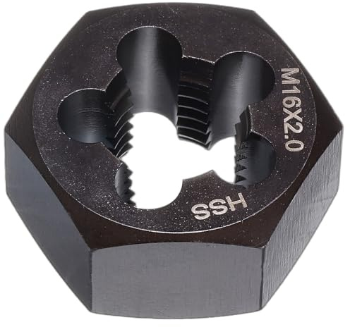 QUARKZMAN Macho De Roscar Hexagonal M16 X 2 Métrico Diestro Acero Rápido Macho De Roscar Fijo Herramienta De Corte De Tornillos Para Reparación