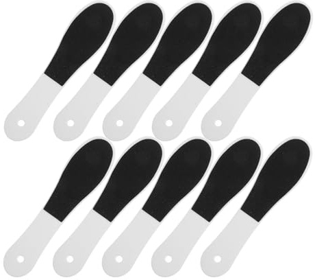 Mobestech Removedor de Callos Pies Lima Exfoliante Ligera de Plástico Blanco Tecnología Avanzada Paquete de 10 Piezas para Cuidado y Ablandar Durezas en Pedicura