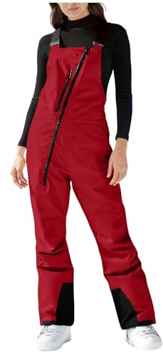 Generisch Skihose Damen Skianzug Winddichte Schneehose Warm Latzhose Ski Hosen Winter Snowboardhose Outdoor Schneeanzug Reißverschluss Skioverall Mode Softshellhose Skianzüge Wasserdicht Wanderhose