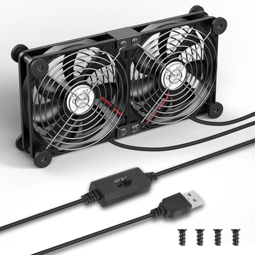 OTraki Ventilador USB 120mm Doble Fila 2 en 1 Para Computadora Portátil