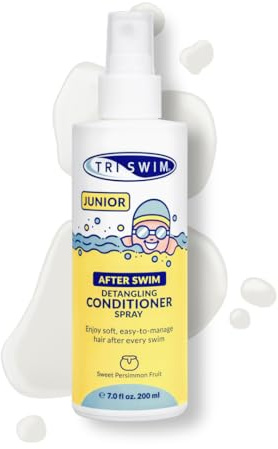 TRISWIM Junior After Swim Balsamo spray districante per bambini, protegge e ripara i capelli danneggiati da cloro, prodotti chimici per piscina e acqua salata, districante per capelli post nuoto