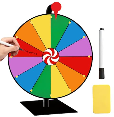 Grande roue porte-bonheur de 30 cm à faire soi-même, avec gomme et marqueur, pour jeux de fête, jeux de loterie, carnaval (multicolore)