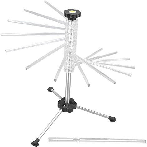 Support à Pâtes Manuel en Acier Inoxydable, Séchoir à Nouilles Pliable pour Cuisine, Gain de Place - Matériau Durable PC et Acier, Léger et Portable, Usage Domestique