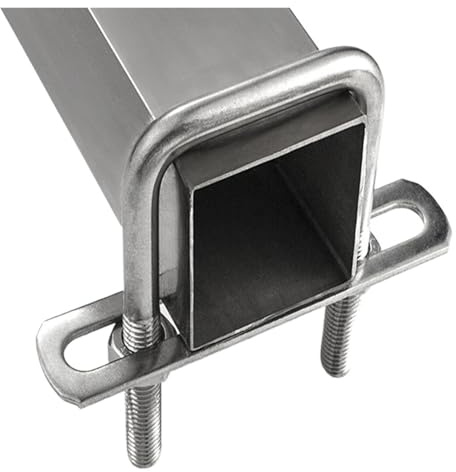 Pernos en U cuadrados Tornillo en U de acero inoxidable 304 con ángulo recto y abrazadera cuadrada en U for tubería(M8 60x60mm 4pcs)