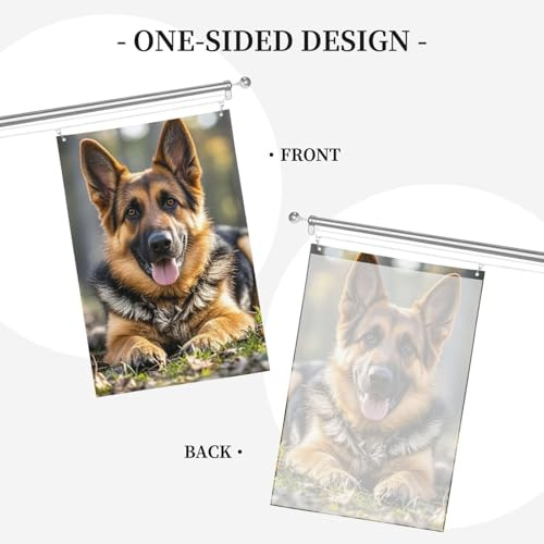 Bandiere 2 x 3 Ft Simpatico Pastore Tedesco Banner 200D Heavy Decorazione Outdoor Bandiera Benvenuto Yard Bandiere con occhielli in ottone Bandiera da giardino per tutte le stagioni