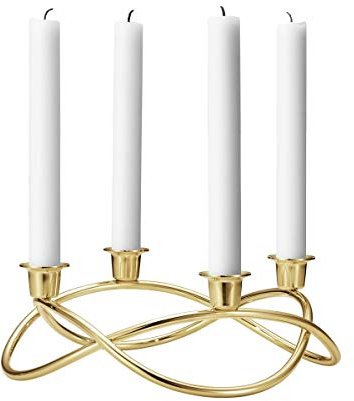 Georg Jensen Season Kerzenständer, Vergoldet