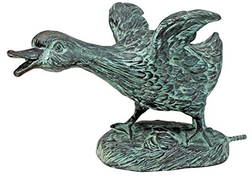 Design Toscano Laufende Ente des Lindell-Teichs, Gartenstatue aus Bronzeguss
