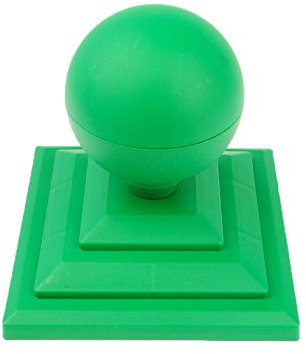 4 x Linic Green Sphere Top Fence Finials & 3 Fence Post Caps. (GT0027). UK Made. Free UK Postage